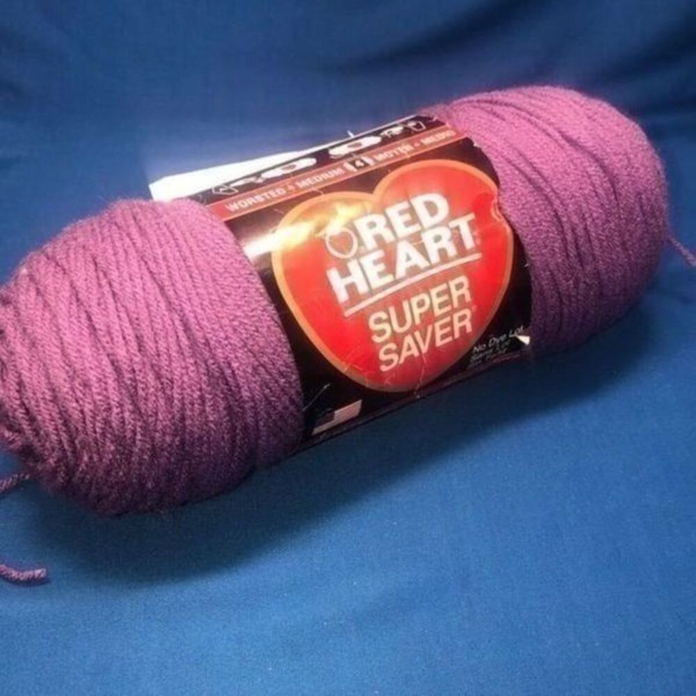 Red Heart Super Saver Medium Purple Yarn 4M Yards 0528 Acrylic vintage